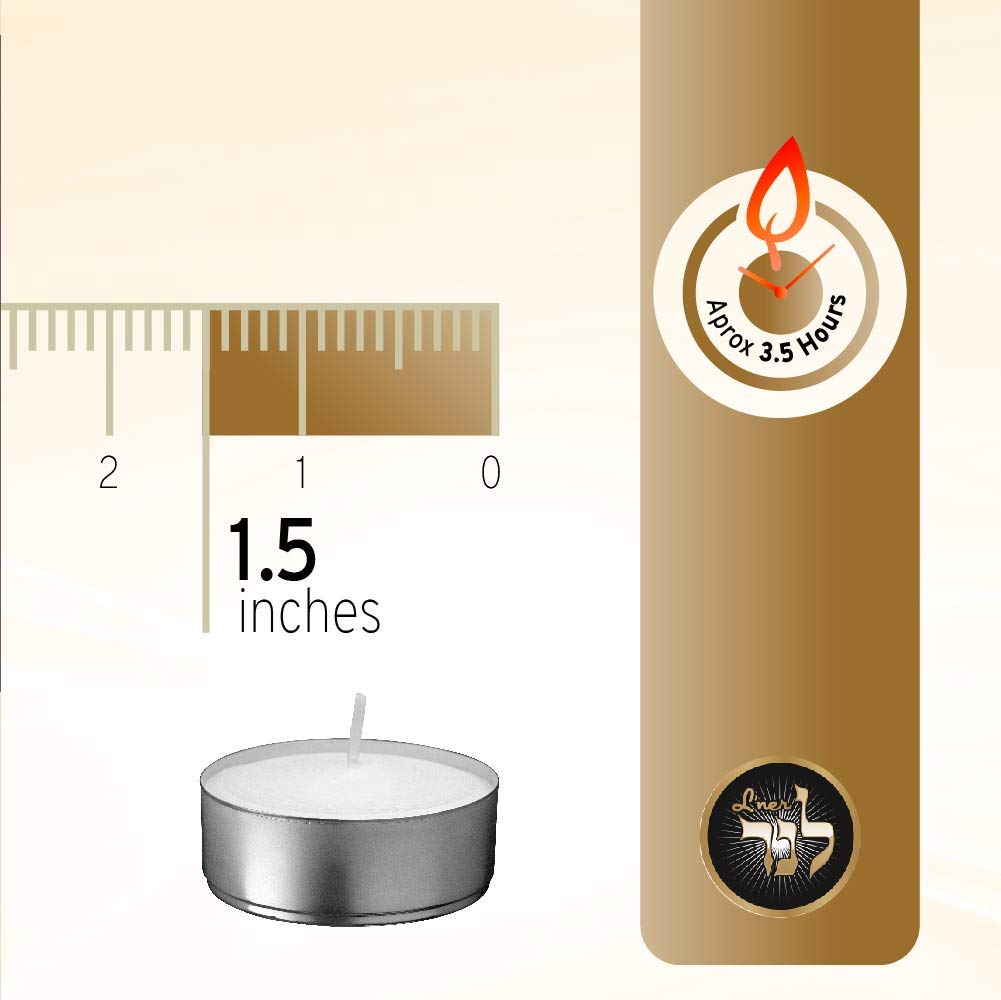 L'Ner Tea Light Candles – Set Of 100 Unscented Candles – Burns Aprx. 3.5 Hour – Party Candles – Tea Light Ambience Candles – Restaurant Decorations