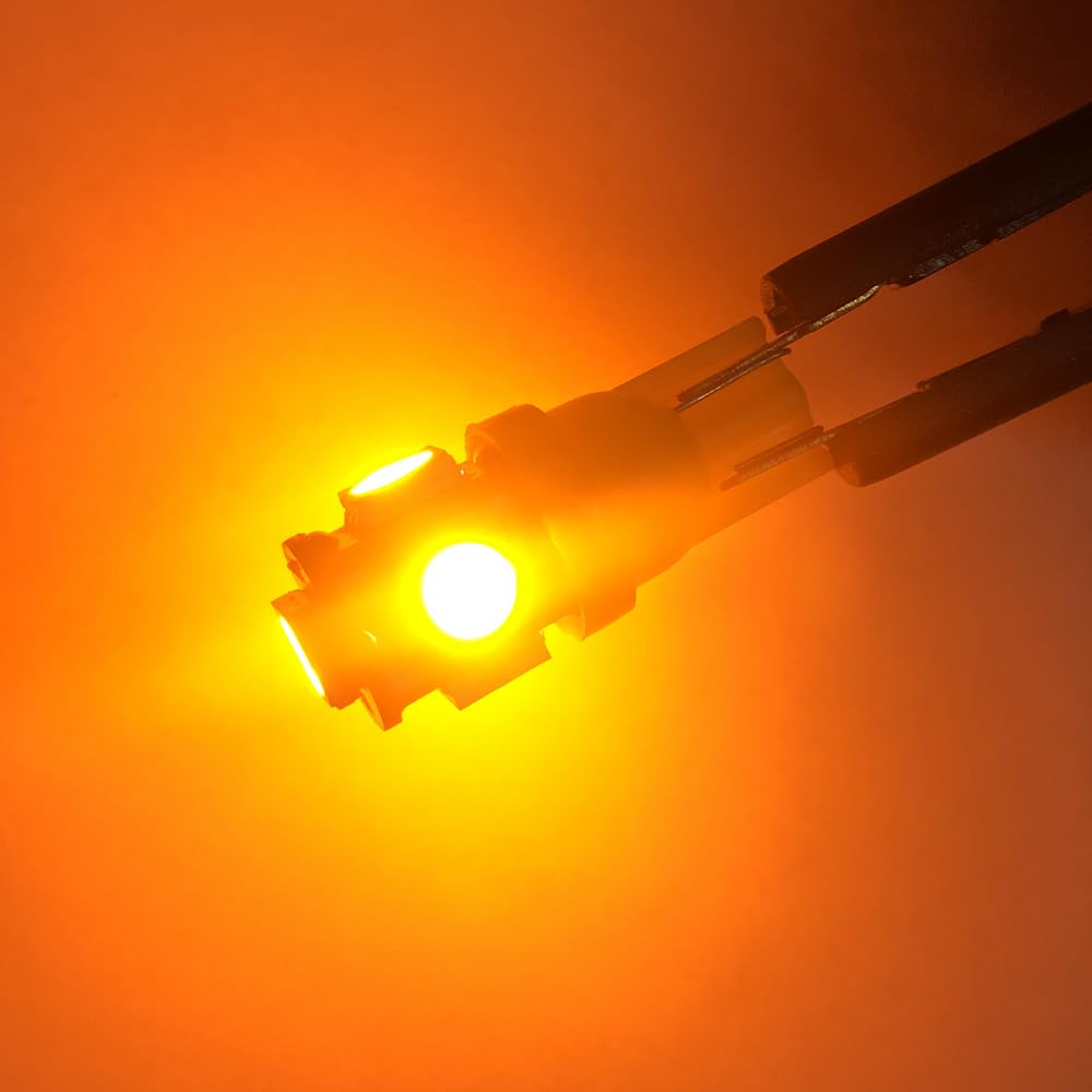 Blyilyb 12-Pack Amber Replacement Stock # 194 T10 168 2825 W5W 175 158 Bulb 5050 5 Smd Led Light 12V Car Interior Lighting For M
