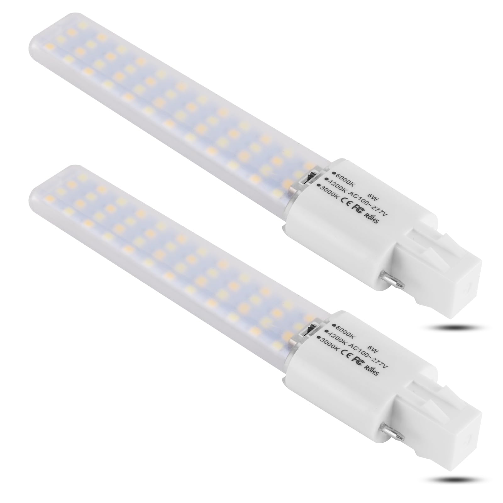 Lidesheng Gx23 Led Light Bulb 6W Replacement 13W Cfl Led Stick Pl Bulb Gx23-2 Pin Base, 3 Color Selectable 3000K/4200K/6000K 360