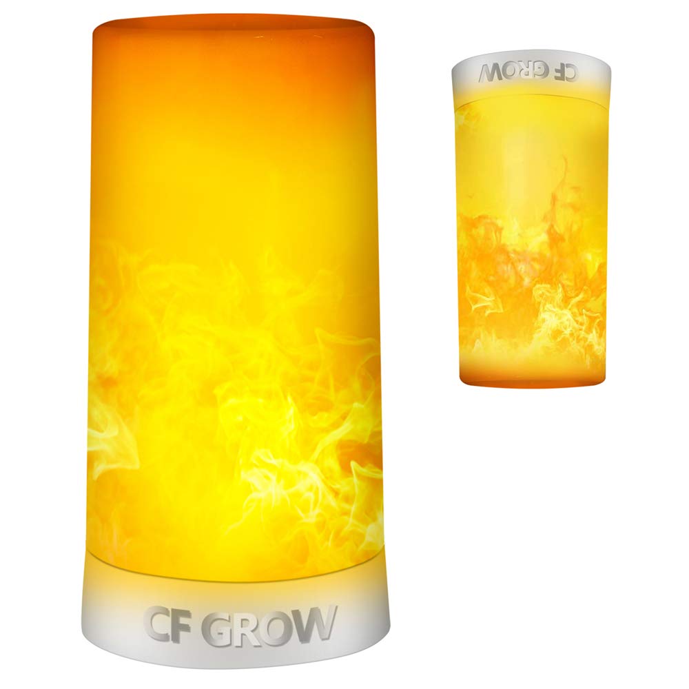 Cfgrow Led Flame Effect Light - Usb Rechargeable, Waterproof, Dimmable Lantern For Halloween Decor