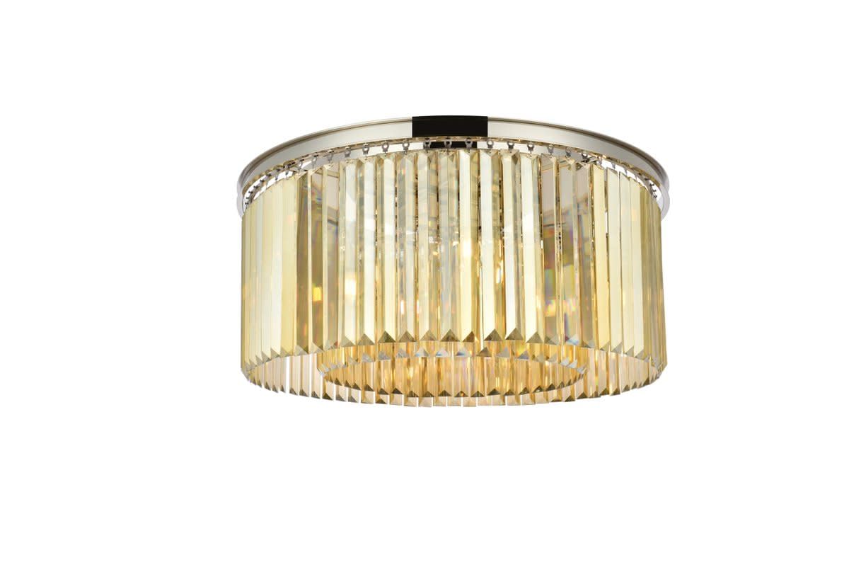 Elegant Lighting Urban Classic Sydney 8-Light Metal Royal Cut Flush Mount in Polished Nickel
