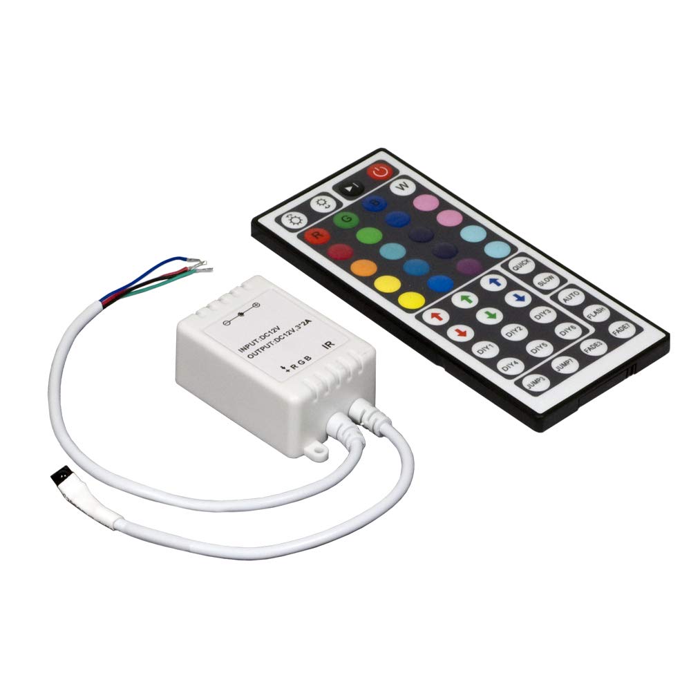 Jesco Lighting LC-IR-300 RGB Controller with Infrared Remote, 24V DC, 144W Max, Plastic