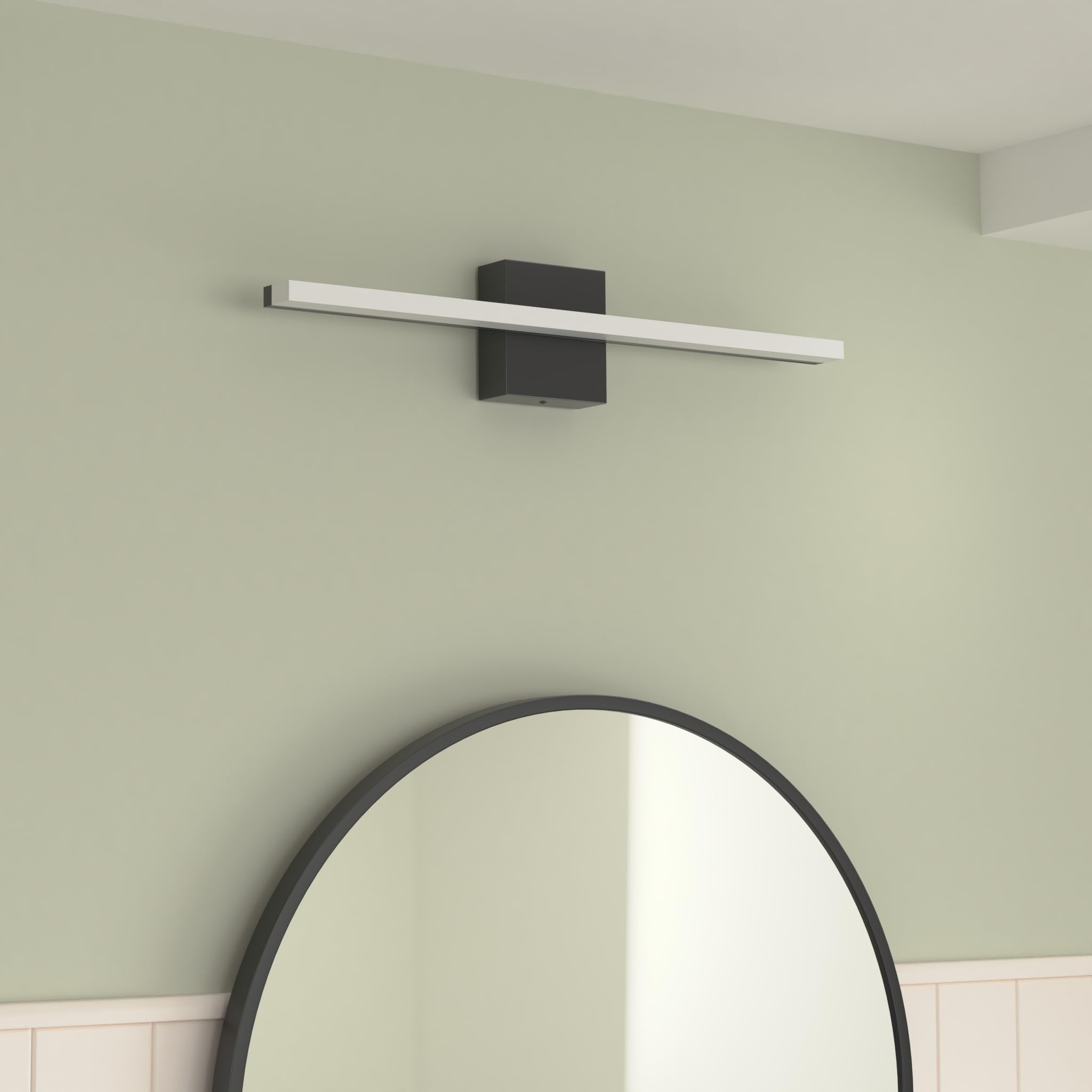 Combuh Bathroom Light Fixtures 14W Black Vanity Lights 24 Inch Stainless Steel Wall Sconce Cool White 6000K Model 6270