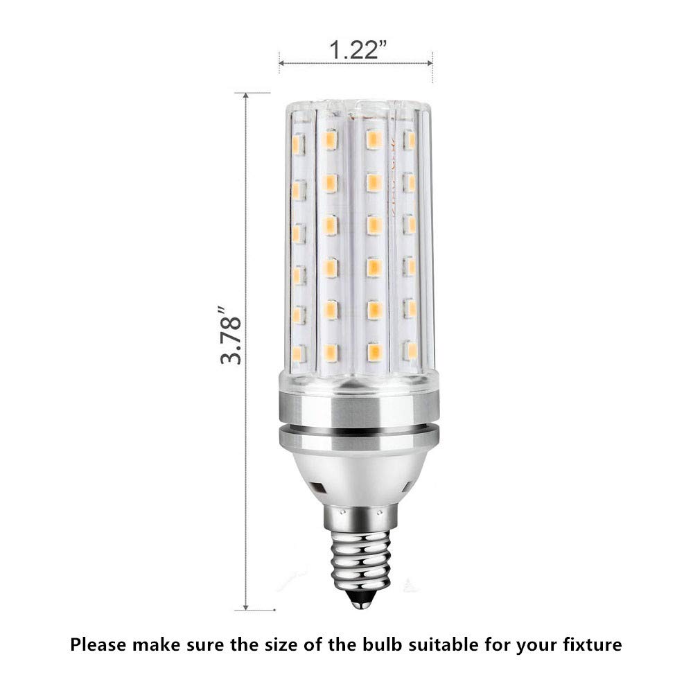 Hullovota E12 LED Bulbs 15W (150W Equivalent) Daylight White 6000K, 1500Lm, Non-Dimmable, 4-Pack Candelabra Light