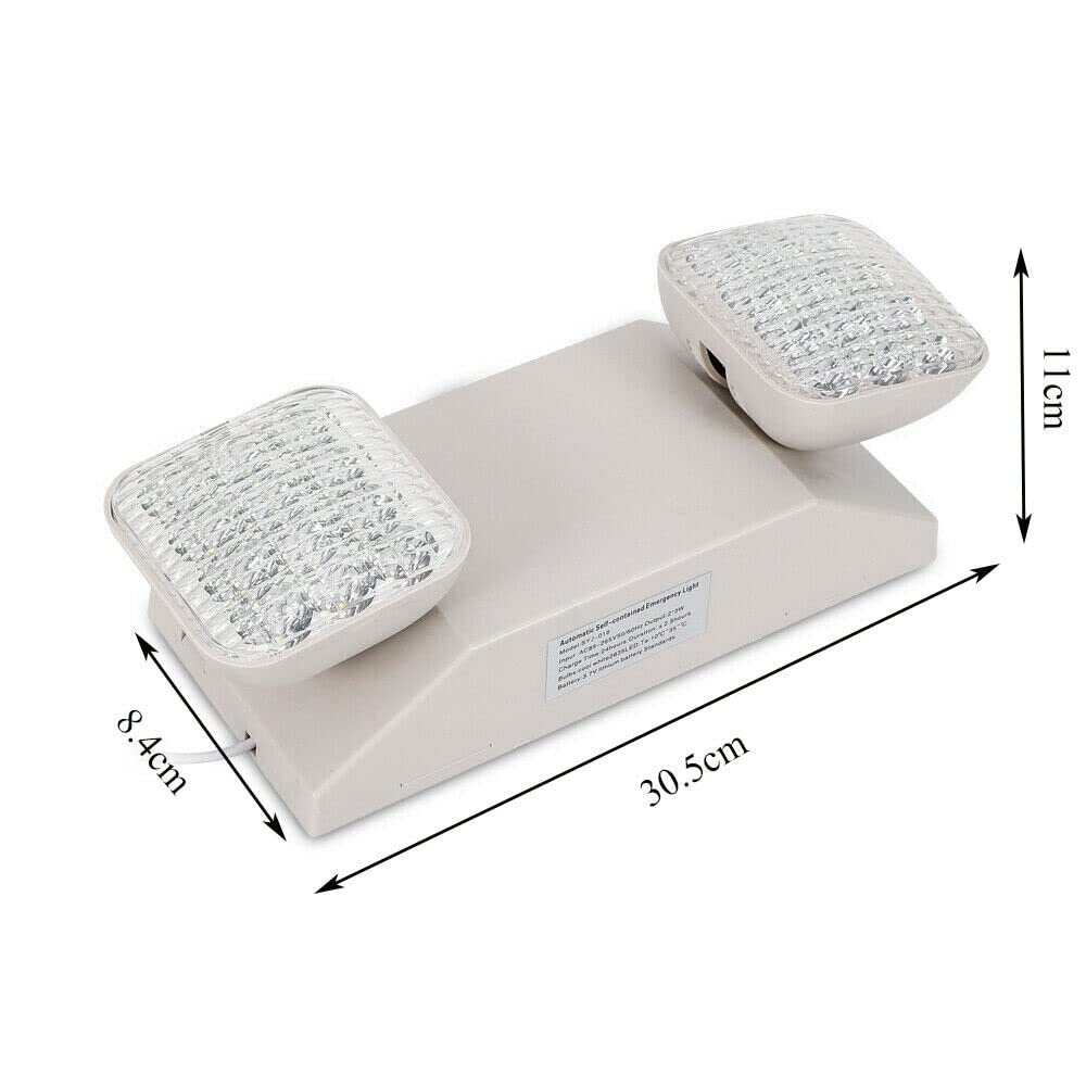 Donsu Led Emergency Lights,Two Head Adjustable Emergency Lighting Fixtures With Battery Backup,Commercial Emergency Exit Light Safety Lamp Emergency Exit Sign (6Pcs)