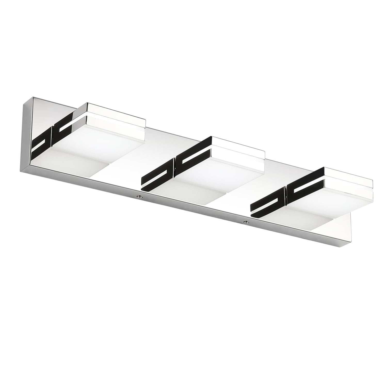 SineRise 3-Light LED Bathroom Vanity Light Fixture, Dimmable, 24-Inch, Chrome Acrylic, Model H0001-18