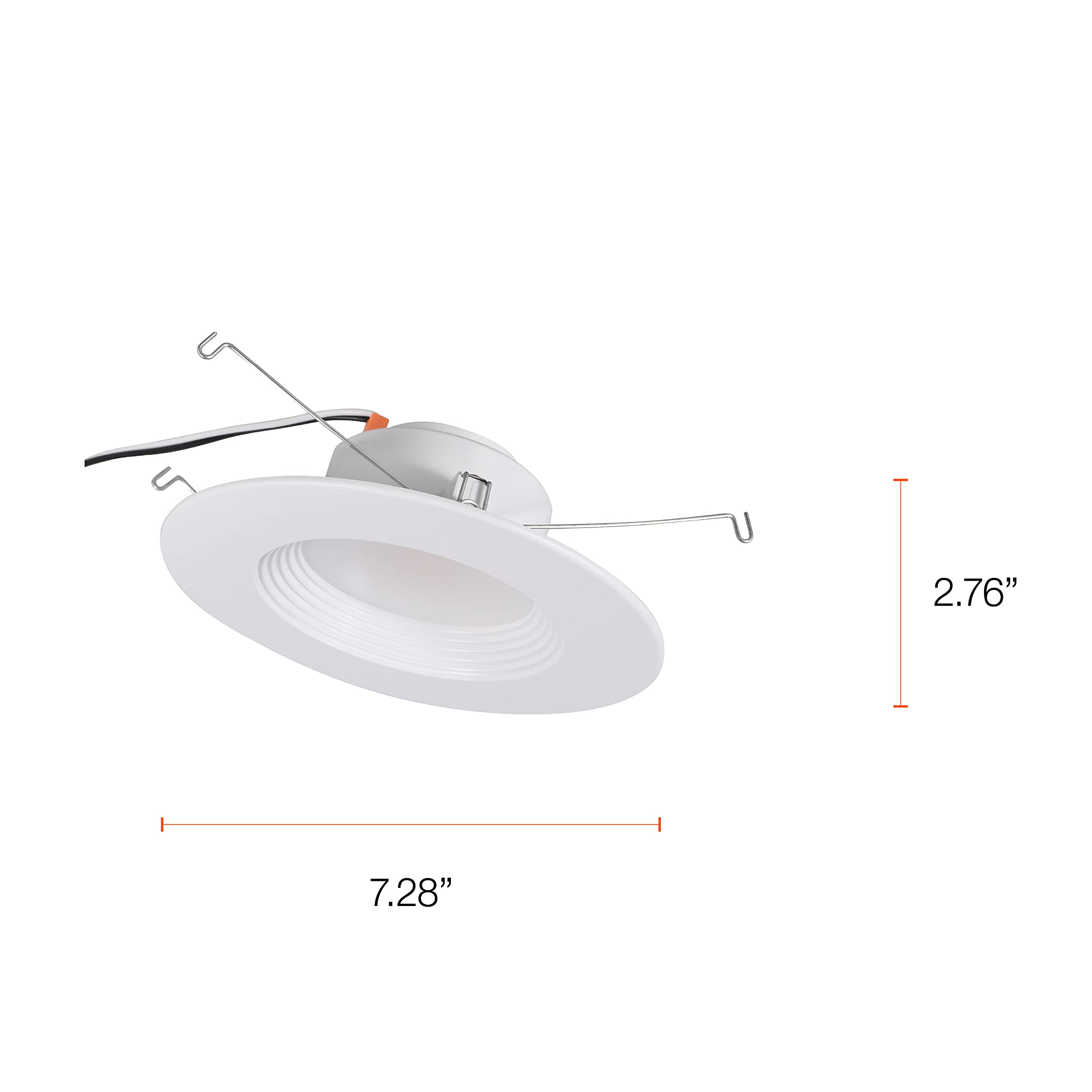 Sylvania 5 /6  Led Recessed Lighting Downlight With Trim  8.5W=65W  Dimmable  675 Lumens  White  3000K  Wet Rated / Ul / Energy Star - 4 Pack (62023)