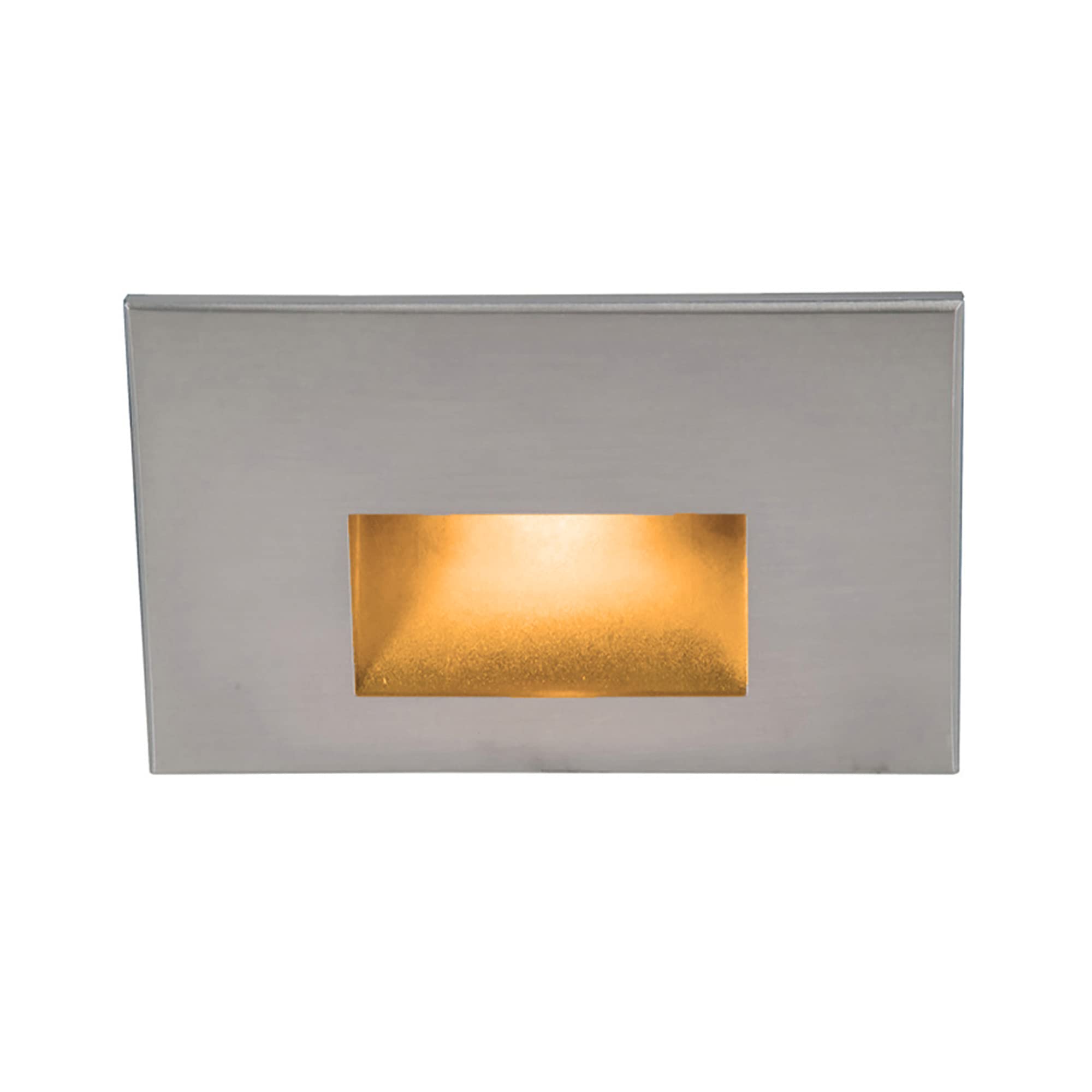 WAC Landscape Lighting, LEDme 120V LED Horizontal Indoor and Outdoor Step and Wall Light Amber 1800K LED in Stainless Steel