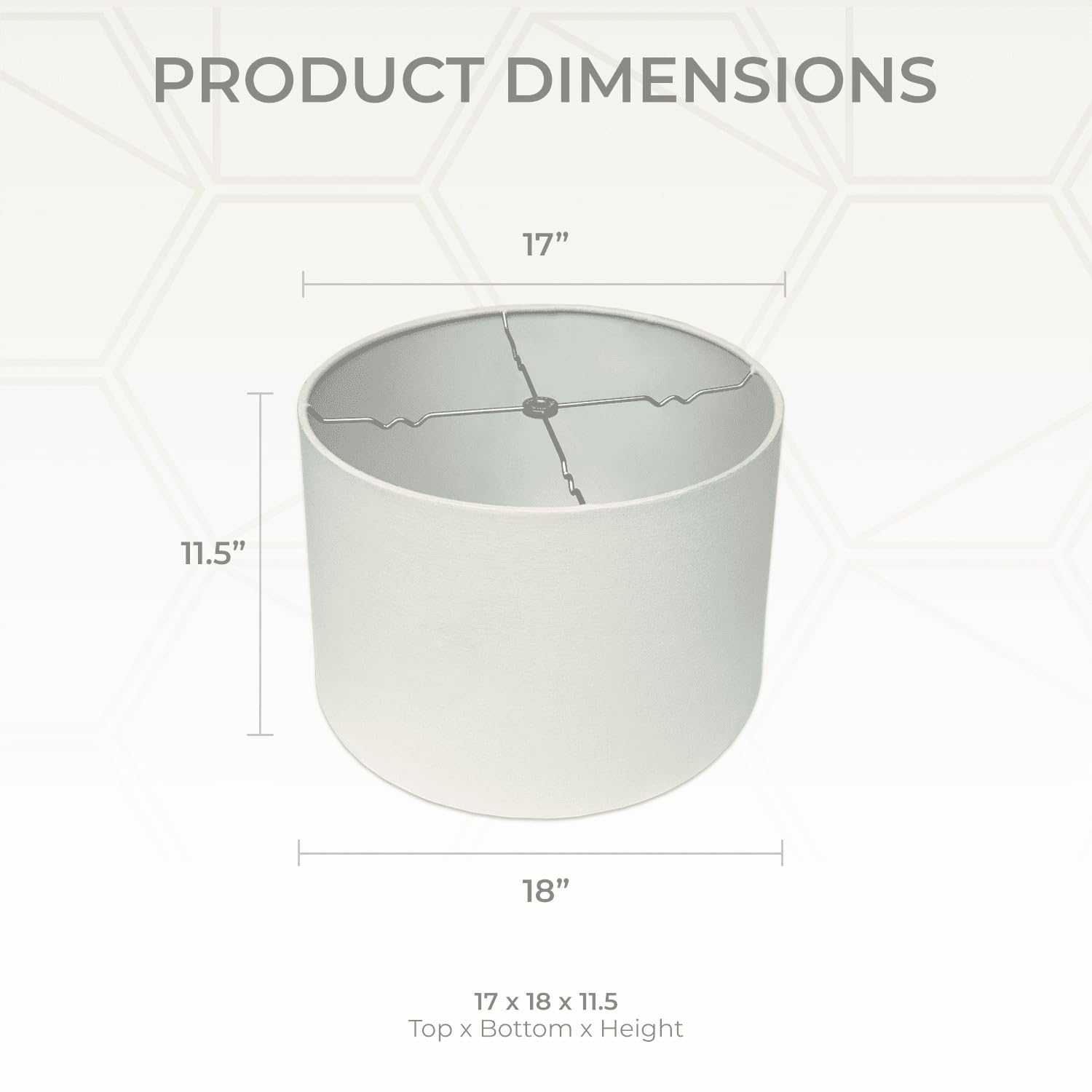 Royal Designs, Inc. Shallow Drum Lamp Shade HB-610-18LNEG-2, Linen Eggshell, 17x18x11.5, 2 Pack