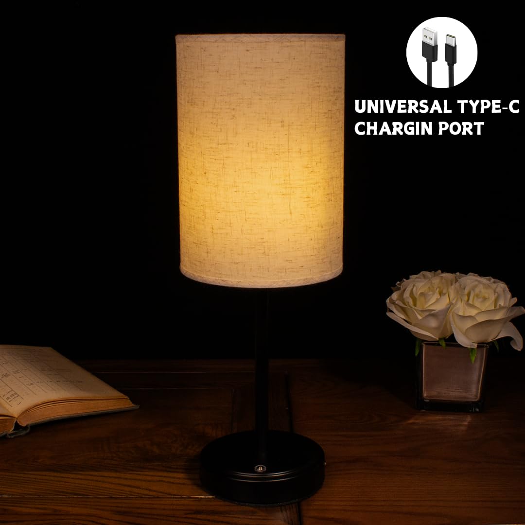 Lhyuetong Portable Led Desk Lamp, Cordless Bedside Touch Night Light, Built-In Rechargeable Battery, 3-Level Brightness Adjustme