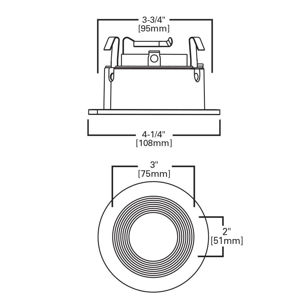 HALO 3-Inch Adjustable Recessed Trim, 35-Degree Baffle, White Trim, Black Coilex Baffle, Model 3003WHWB