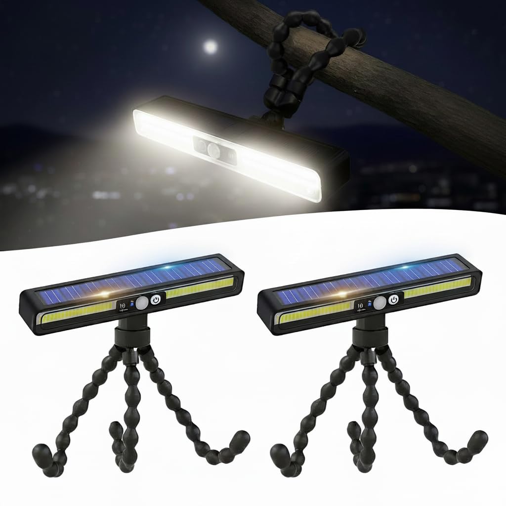 Solar Outdoor Lights with Motion Sensor, 36 LED Waterproof Solar Powered Clamp Lights for Garden, Patio, Pathway, Fence, Yard - 