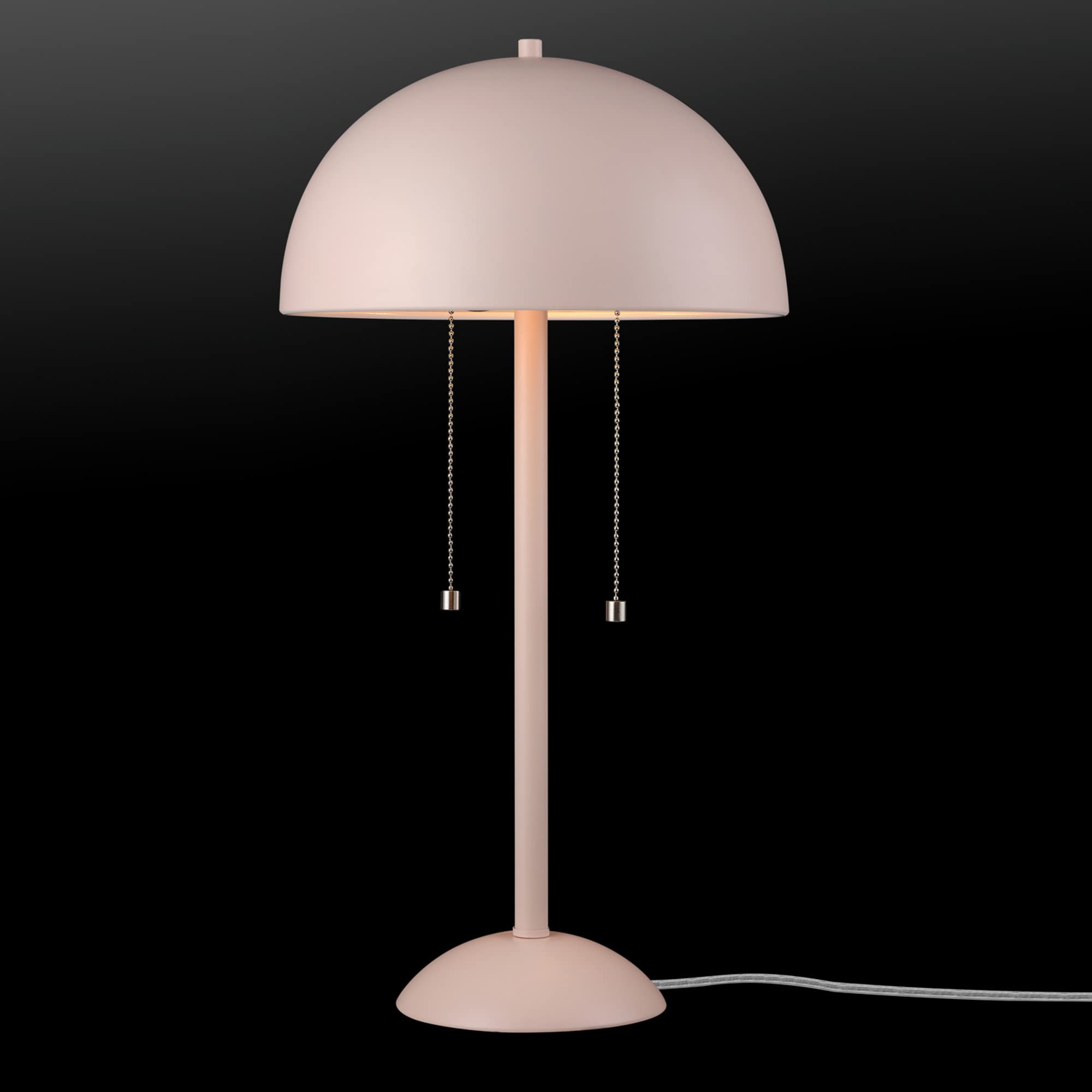Globe Electric 65531 Luna 21'' 2-Light Table Lamp, Matte Blush Pink, Double Plated Nickel On/Off Pull Chains
