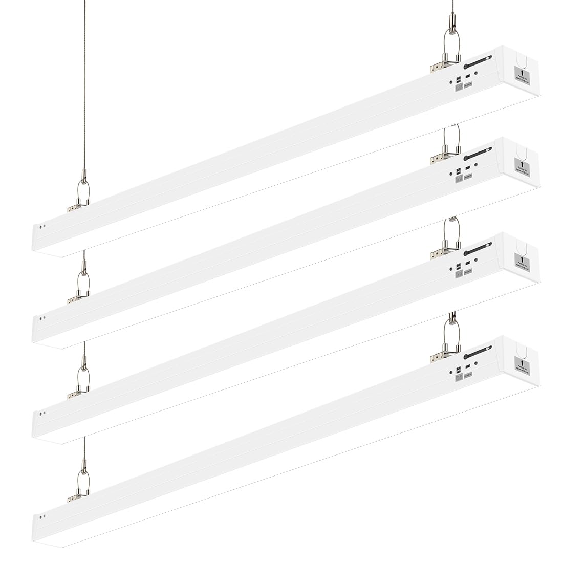 Dakason 4Ft Linkable Led Linear Light  50W/40W/30W  3/4/5000K Cct Selectable  Commercial Linear Lighting Fixture For Office  Workshop  Dimmable Suspended/Flush Mount Ceiling Light  White 4 Pack