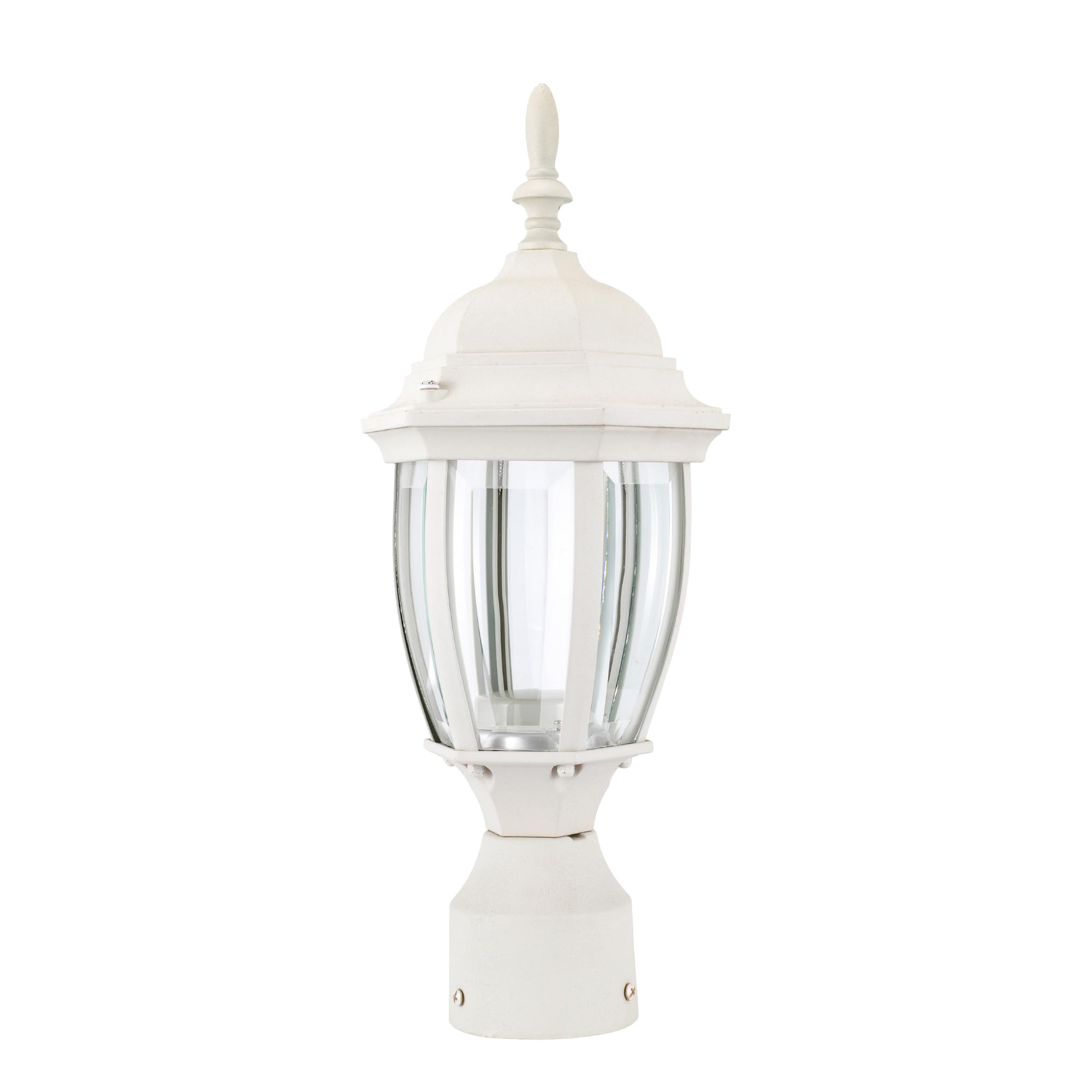 Lit-Path Led Outdoor Post Lighting Fixture, Pole Lantern, 9.5W 800 Lumens, 3000K Warm White, Aluminum Housing Plus Glass, Matte