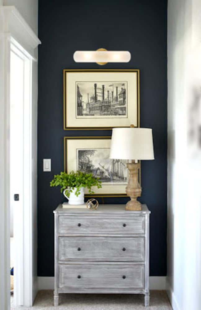 Daycent Modern Gold Cylinder Wall Sconces Set Of Two Frosted Glass Wall Light Fixture 2-Light Cylinder Bathroom Vanity Lights Br