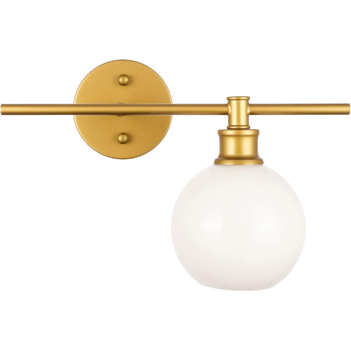 Living District Brass Wall Sconce With Frosted White Glass Shade - 1 Light Fixture