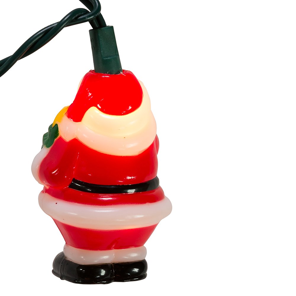 Kurt S. Adler 10-Light Santa with Tree Light Set, 3-Inch, Red, UL4291, Lead Material