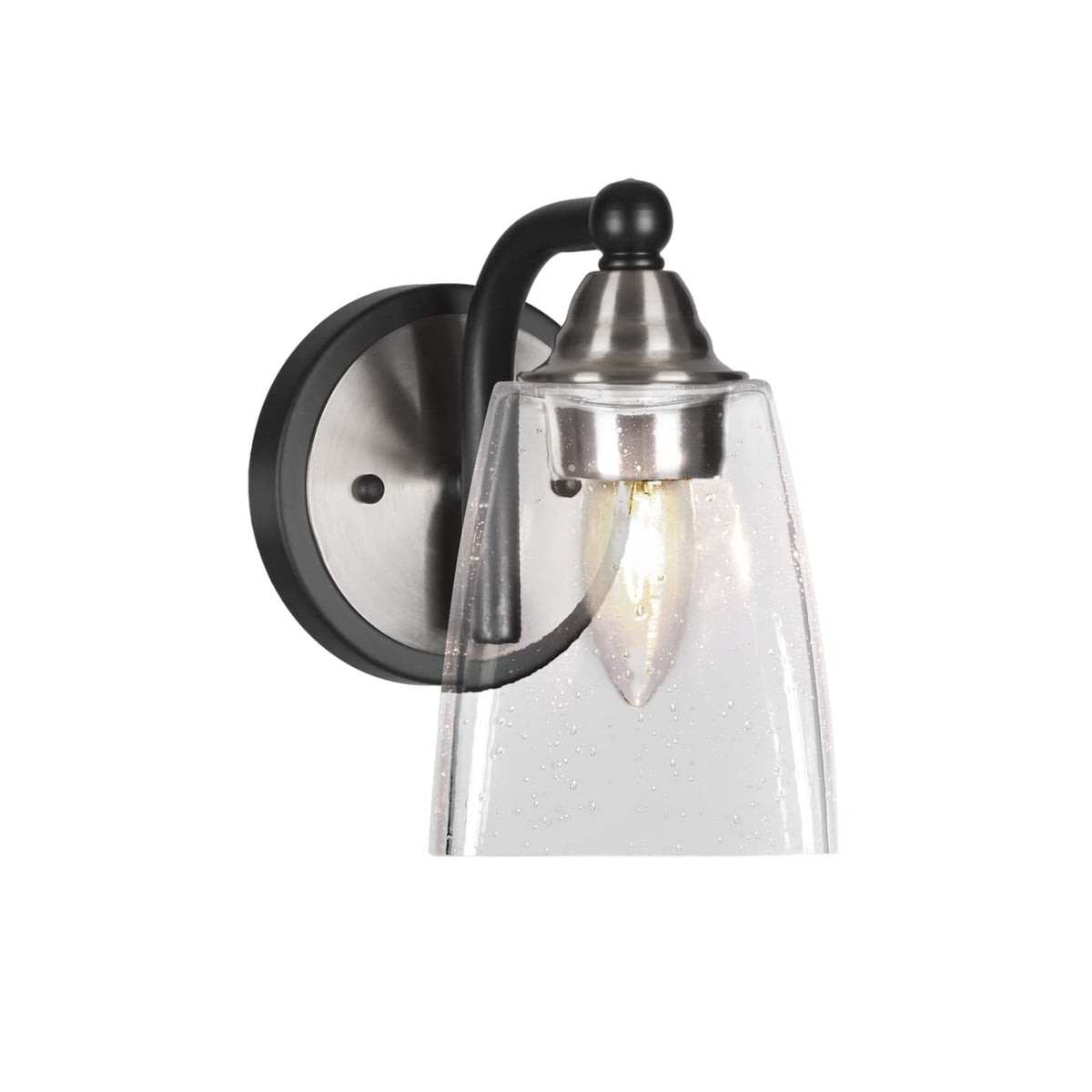 Toltec Lighting Paramount 1 Light Wall Sconce In Matte Black & Brushed Nickel (3421-Mbbn-461)