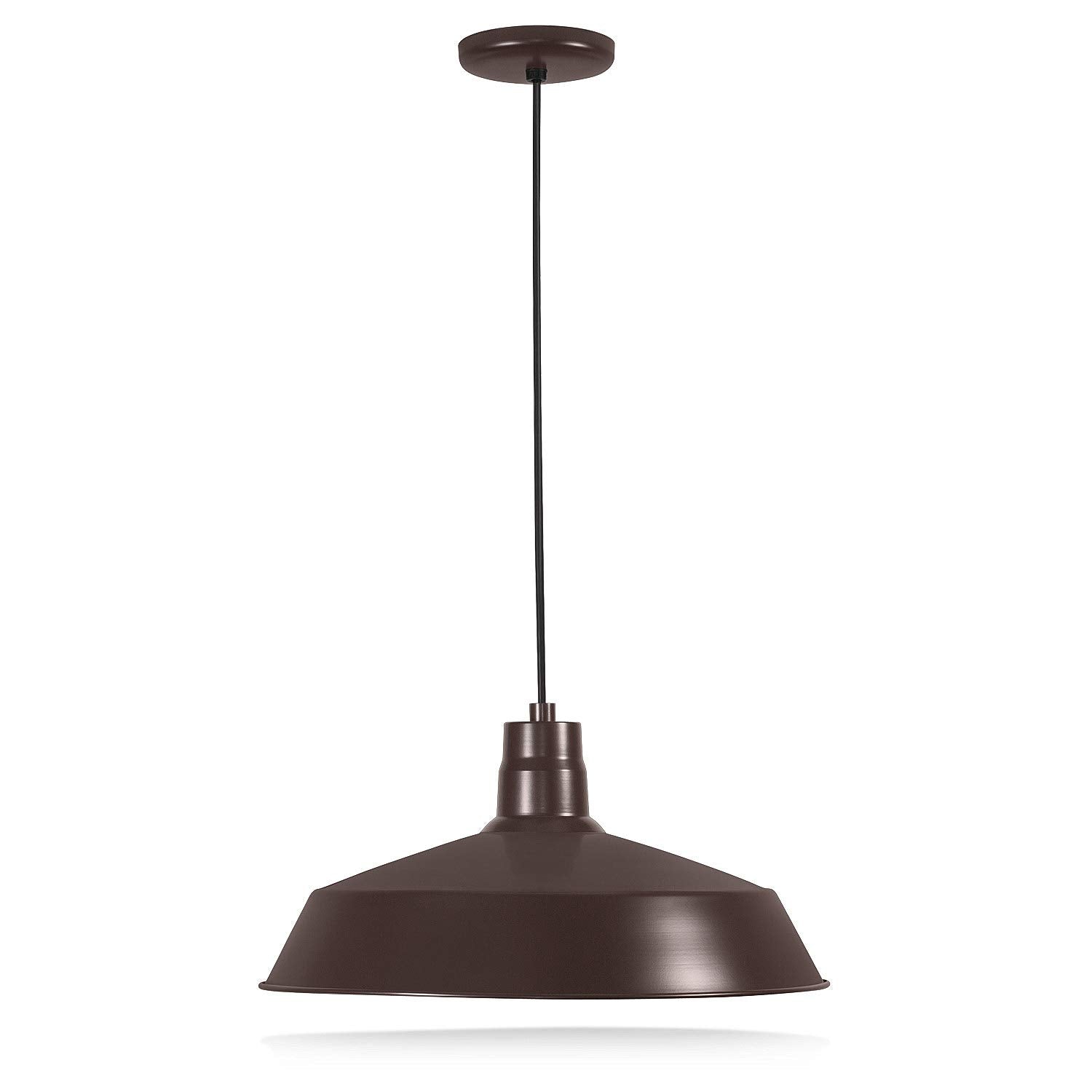 17-inch Architectural Bronze Pendant Barn Light Fixture with 10ft Adjustable Cord, Ceiling-Mounted Vintage Hanging Light Fixture