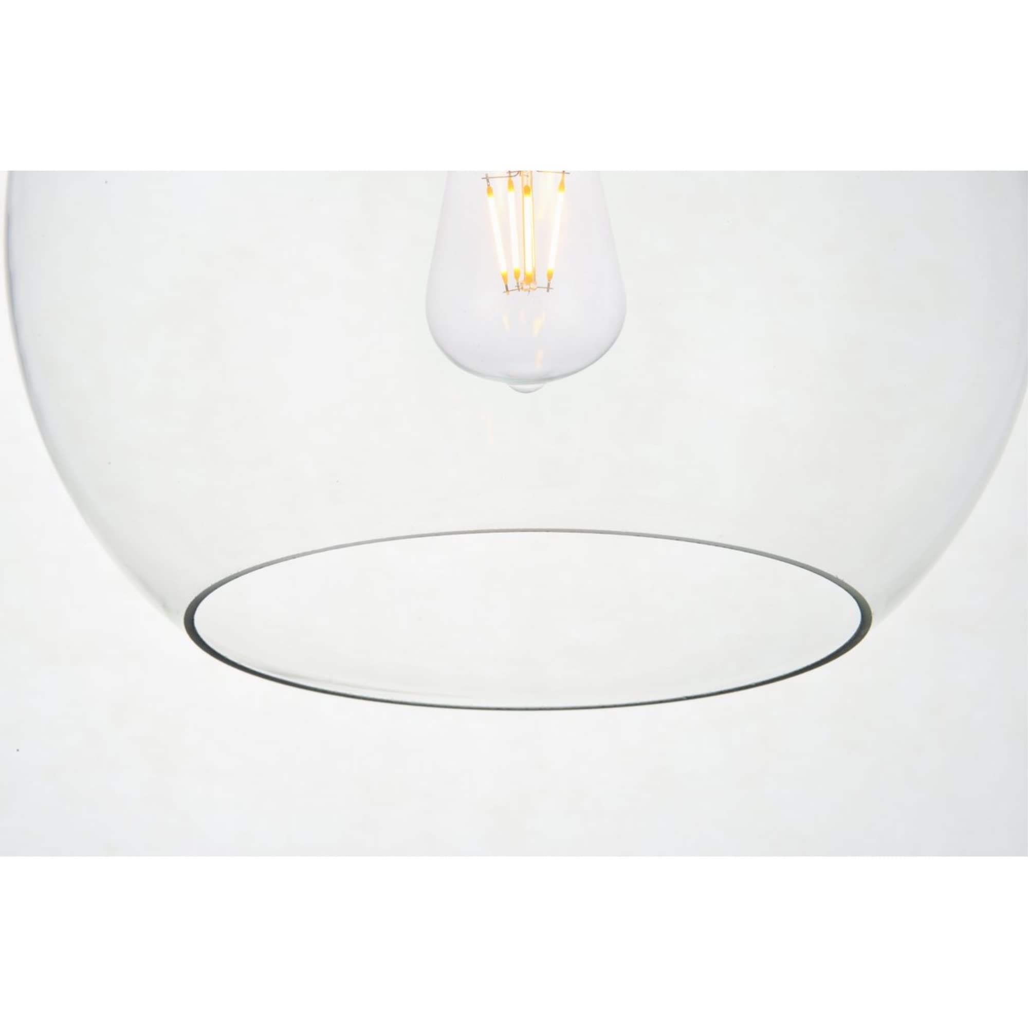 Living District Baxter 1-Light Mid-Century Metal Pendant in Brass Finish