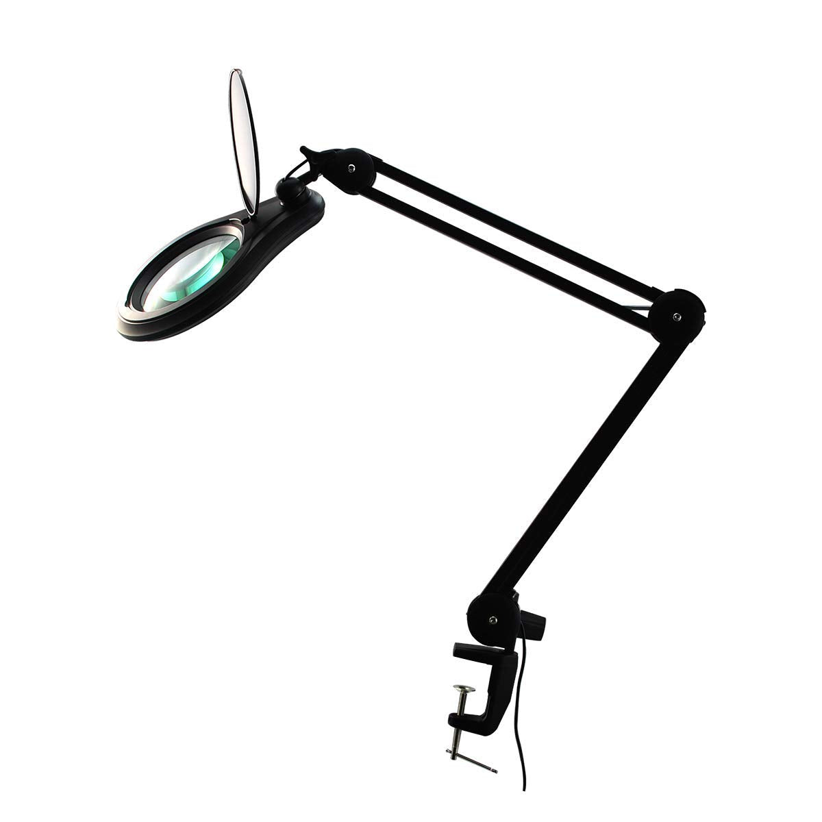 BoliOptics LED Magnifying Lamp with Clamp, 8 Diopter, 3X Magnification, Dimmable, Black, Model MG16303322