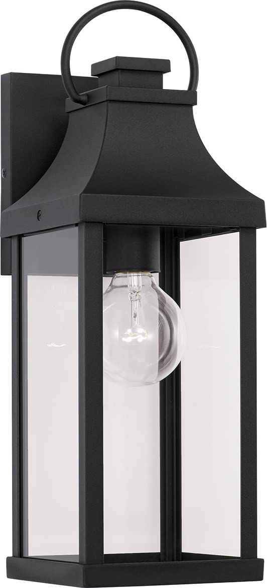 Capital Lighting 946431OZ Bradford Clear Glass Outdoor Wall Lantern, 3-Light 180 Total Watts, 24 H x 8 W, Oiled Bronze
