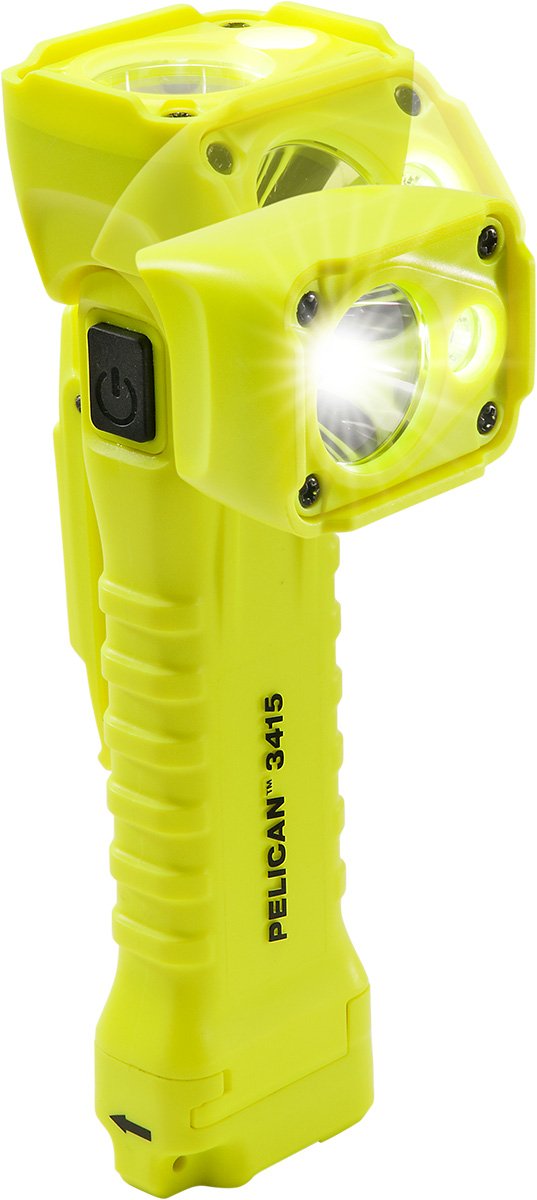 Pelican Right Angle Flashlight with Magnetic Clip, Yellow, Model 3415M