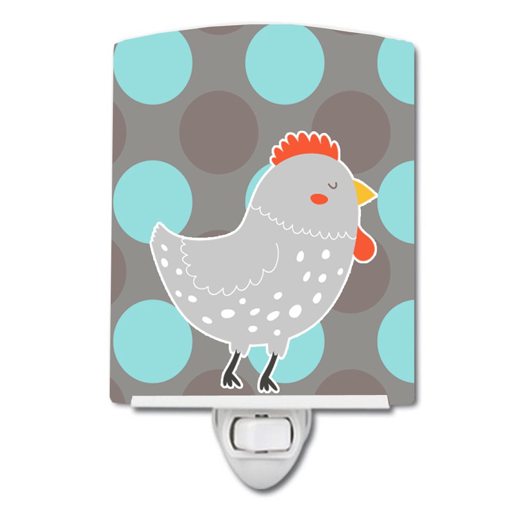 Carolines Treasures BB6778CNL Grey Chicken Ceramic Night Light Compact, ULCertified, Ideal for Bedroom, Bathroom, Nursery, Hal