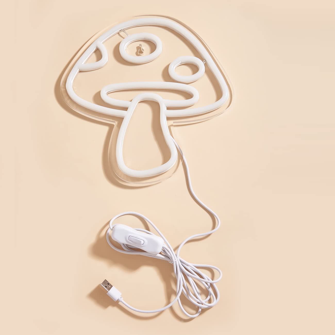Chi-Buy Led Neon Mushroom Sign - Usb Powered Night Light For Kids Room Decor - Blue 3D Wall Art