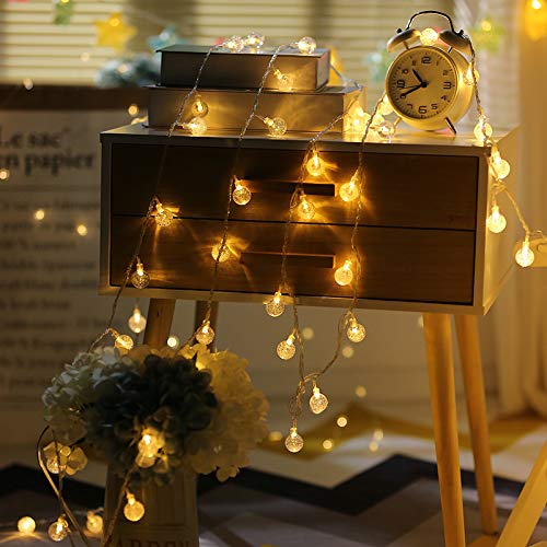 ANJAYLIA 26FT LED String Lights Battery Operated Waterproof Fairy Lights Warm White for Outdoor, Party, Home, Christmas Decor