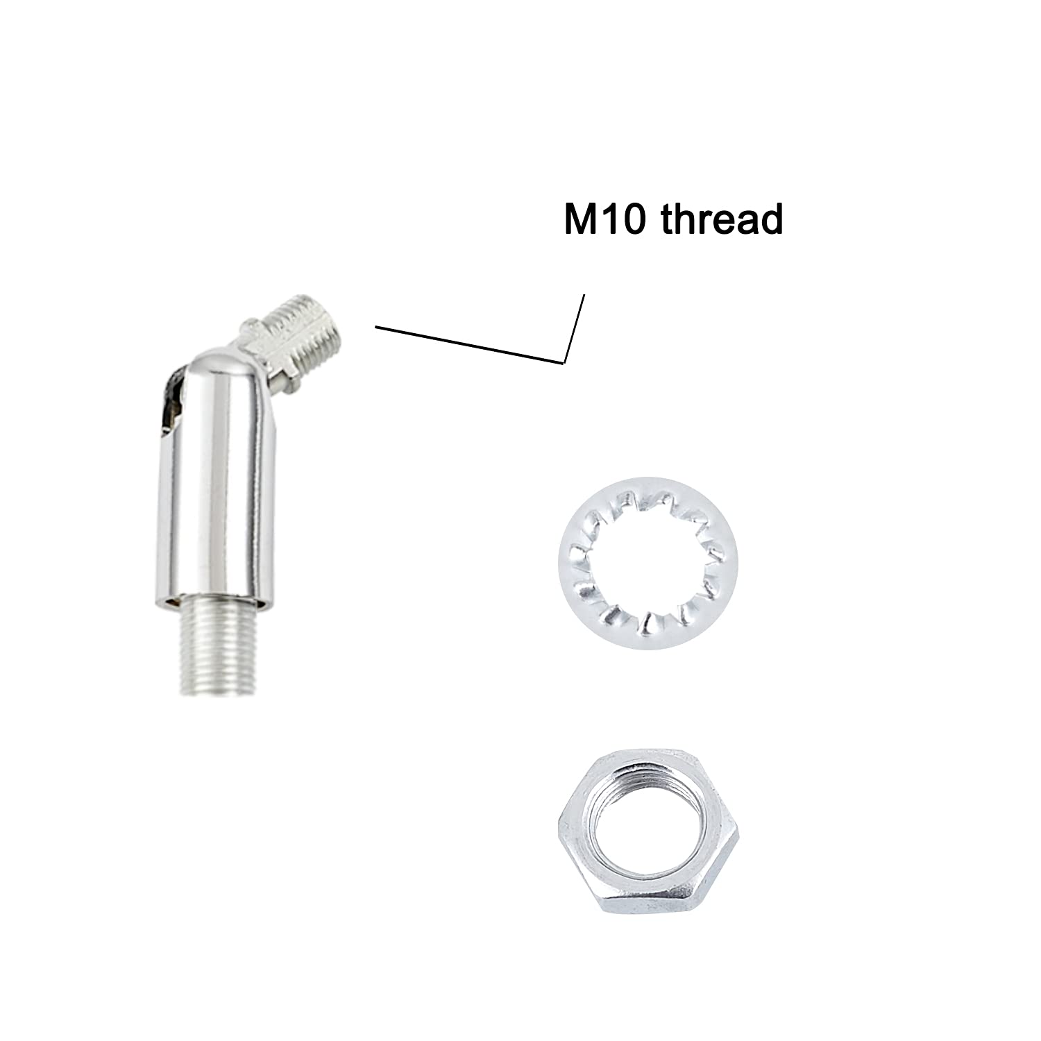 Klosm Threaded Extension Rod With Sloped Ceiling Adapter Kits For Pendant Light, Island Lighting, Polished Chrome Finish, Set Of 5