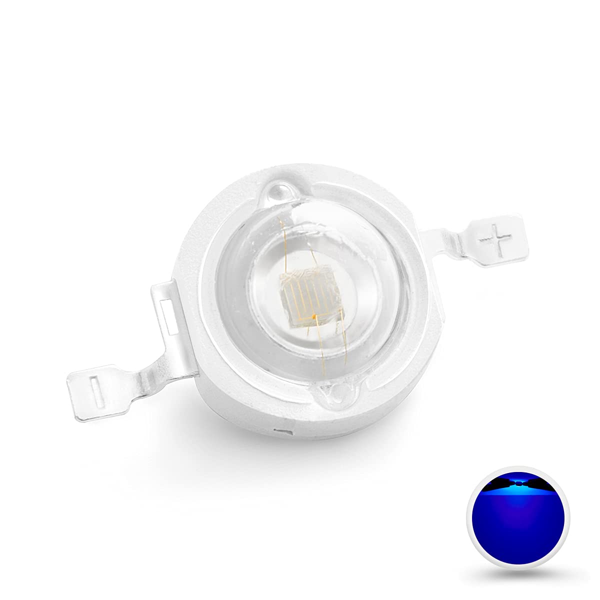 CHANZON 10 pcs 3W Royal Blue LED Grow Light Chip - 440nm, Aluminum SMD COB Diode for Hydroponic Aquarium