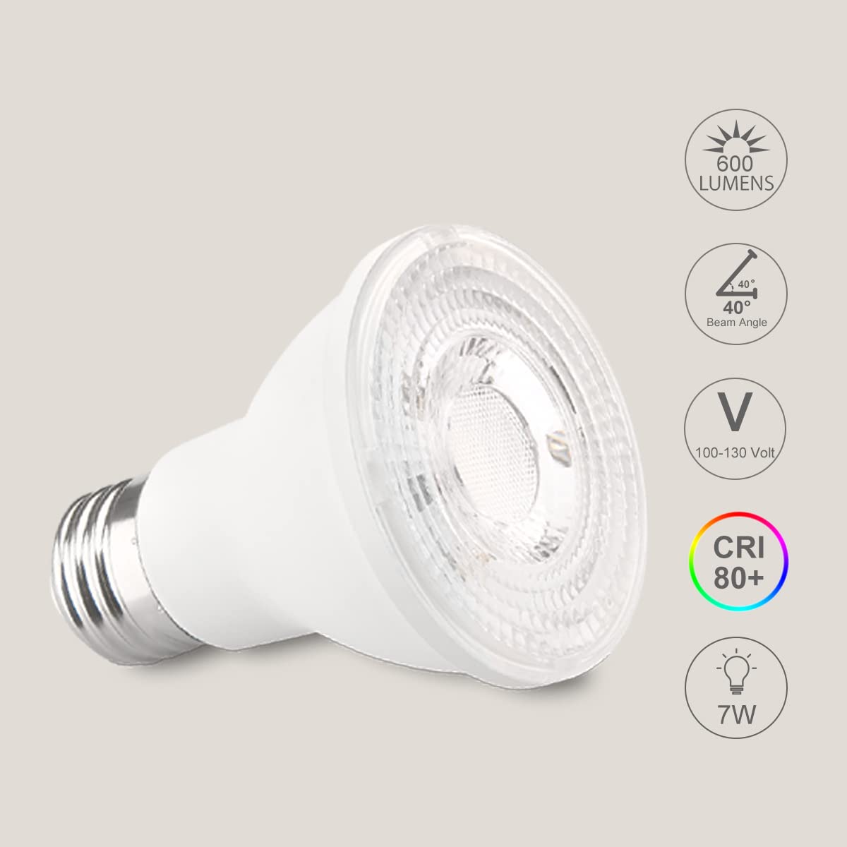 Ftl 20-Pack Par20 Led Bulbs 3000K  7W 600Lm Dimmable Warm White 50W 60W Equivalent  Flood Light Bulb Indoor Outdoor  E26 Spotlight For Recessed Lighting
