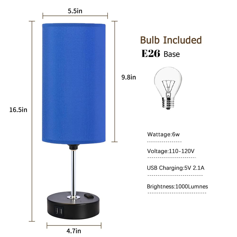 Woderdeng Touch Control Table Lamp - 3-Way Dimmable Bedside Lamps With Usb Port And Outlet,Nightstand Lamp For Bedroom Decor,Kle