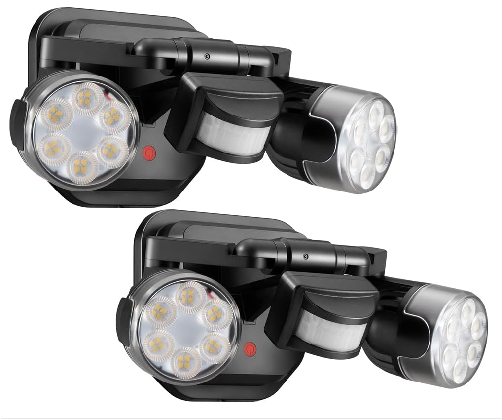 OREiN 2 Pack Motion Sensor Outdoor Lights, 450 Superwide Adjustment Dimmable Dusk to Dawn Flood Lights Outdoor, 5000K 12W=150W O