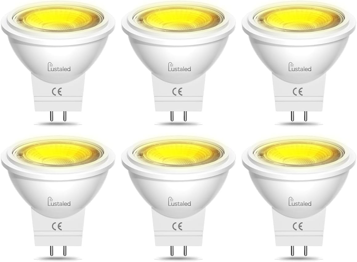Lustaled 12V Led Mr11 Gu4 Yellow Bulbs Ac/Dc 12V 3W Led Reflector Bulb Gu4.0 Bi Pin Base Mr11 Color Bulb 25W Halogen Equivalent
