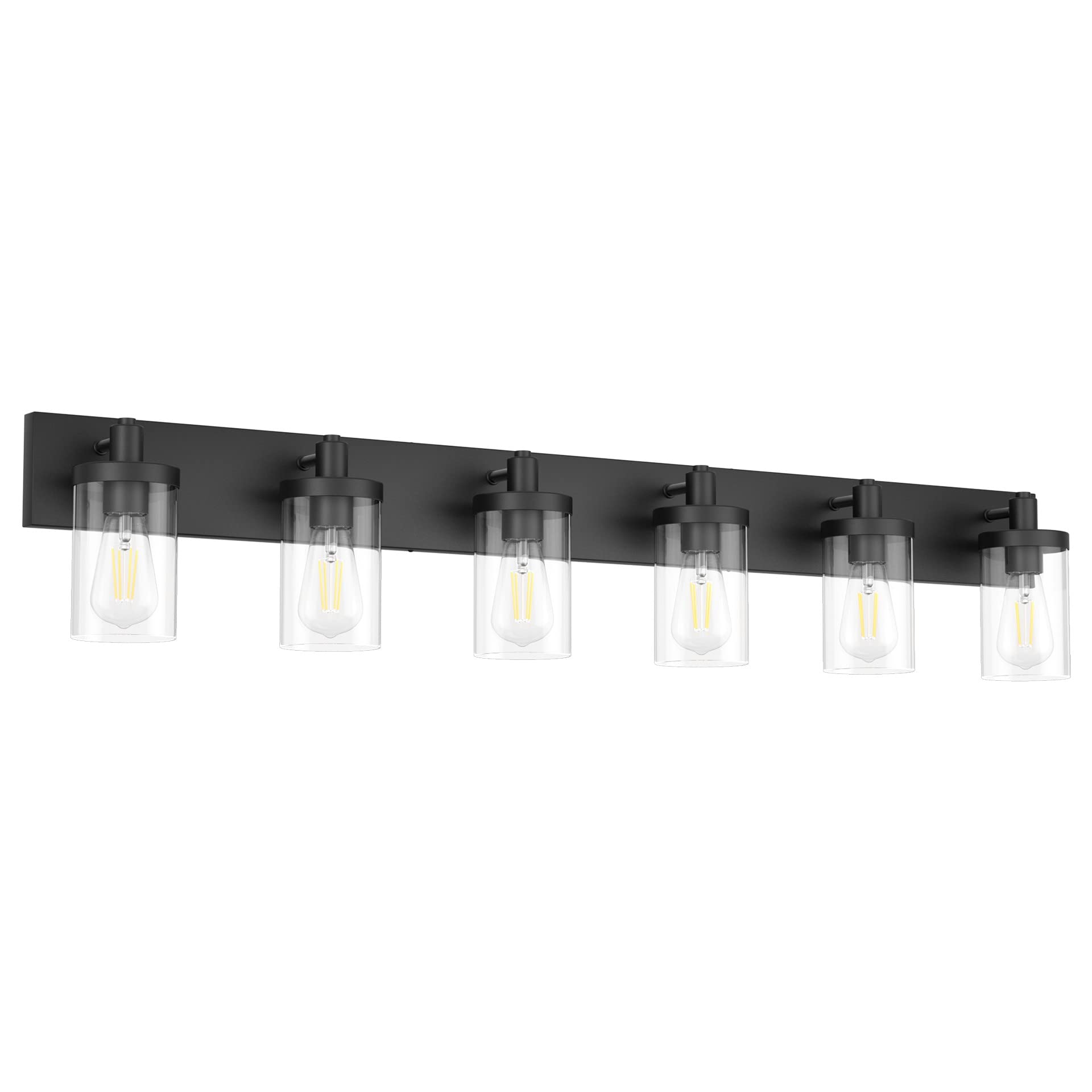 Aipsun 48in Vanity Light 6-Light Black Bathroom Lighting Fixtures Aluminum GW-1136