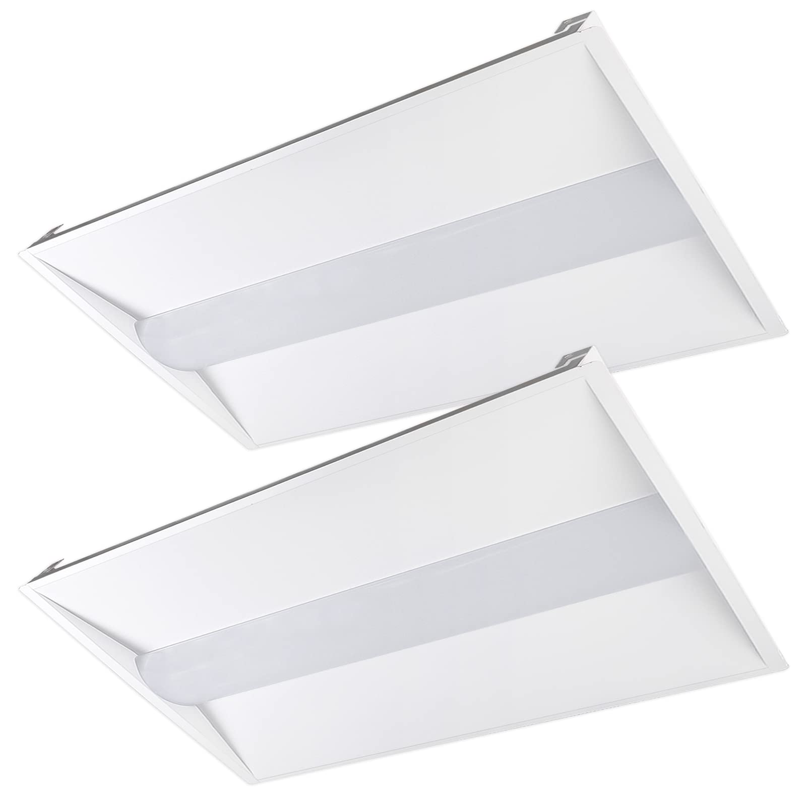Cortelco 2X4 Led Troffer Center Basket Panel, Color Tunable 3000K/3500K/4000K/5000K, Watt Adjustable 25W/30W/35W/40W/50W-Up To 7500 Lumens, 0-10V Dimmable, 100-277V-Etl&Dlc Qualified, 2-Pack