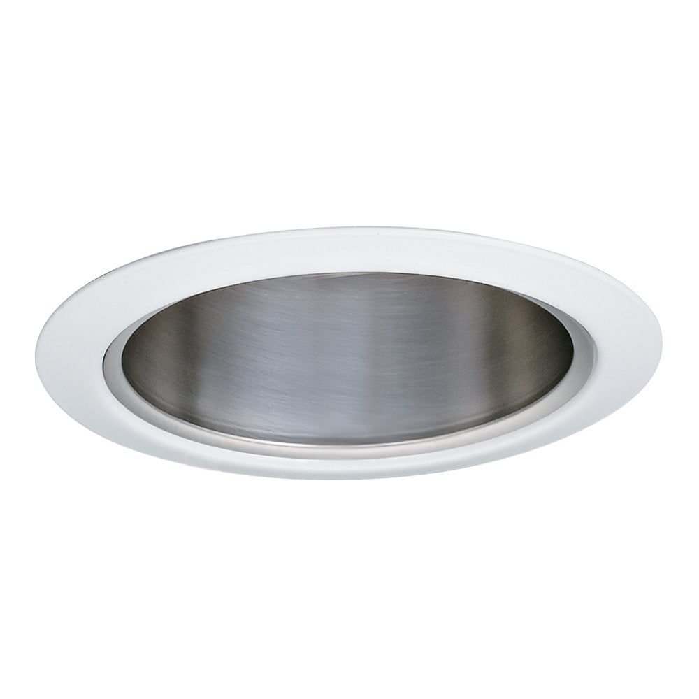 Jesco Lighting Tm5510Chwh 5-Inch Aperture Line Voltage Trim Recessed Light, Aperture Cone, Chrome Finish With White Trim