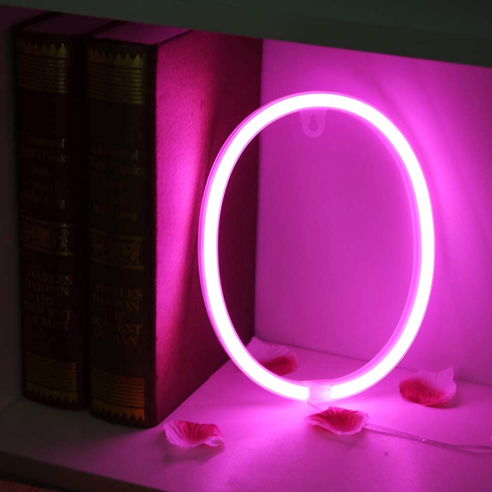 SATYAM KRAFT Marquee Alphabet Shaped Neon Led Light for Home Decoration and Wall Lamp, Pink, 1 Piece, Diwali Decoration Item (Nu
