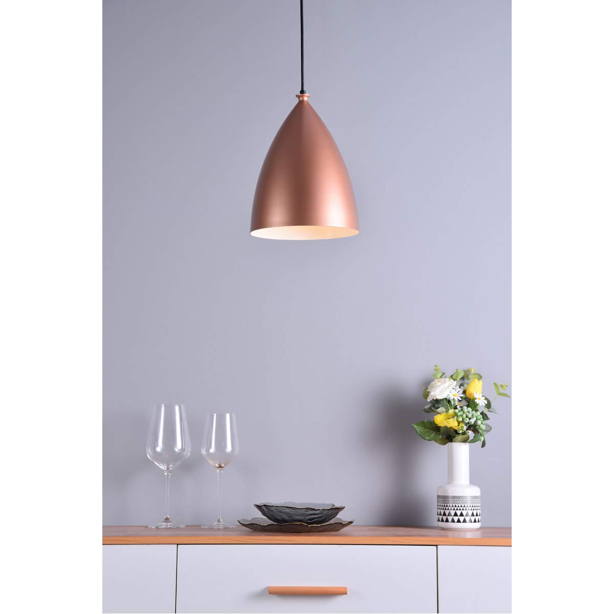 Living District Honey Gold Pendant Light, Aluminum, Model LD2409HG