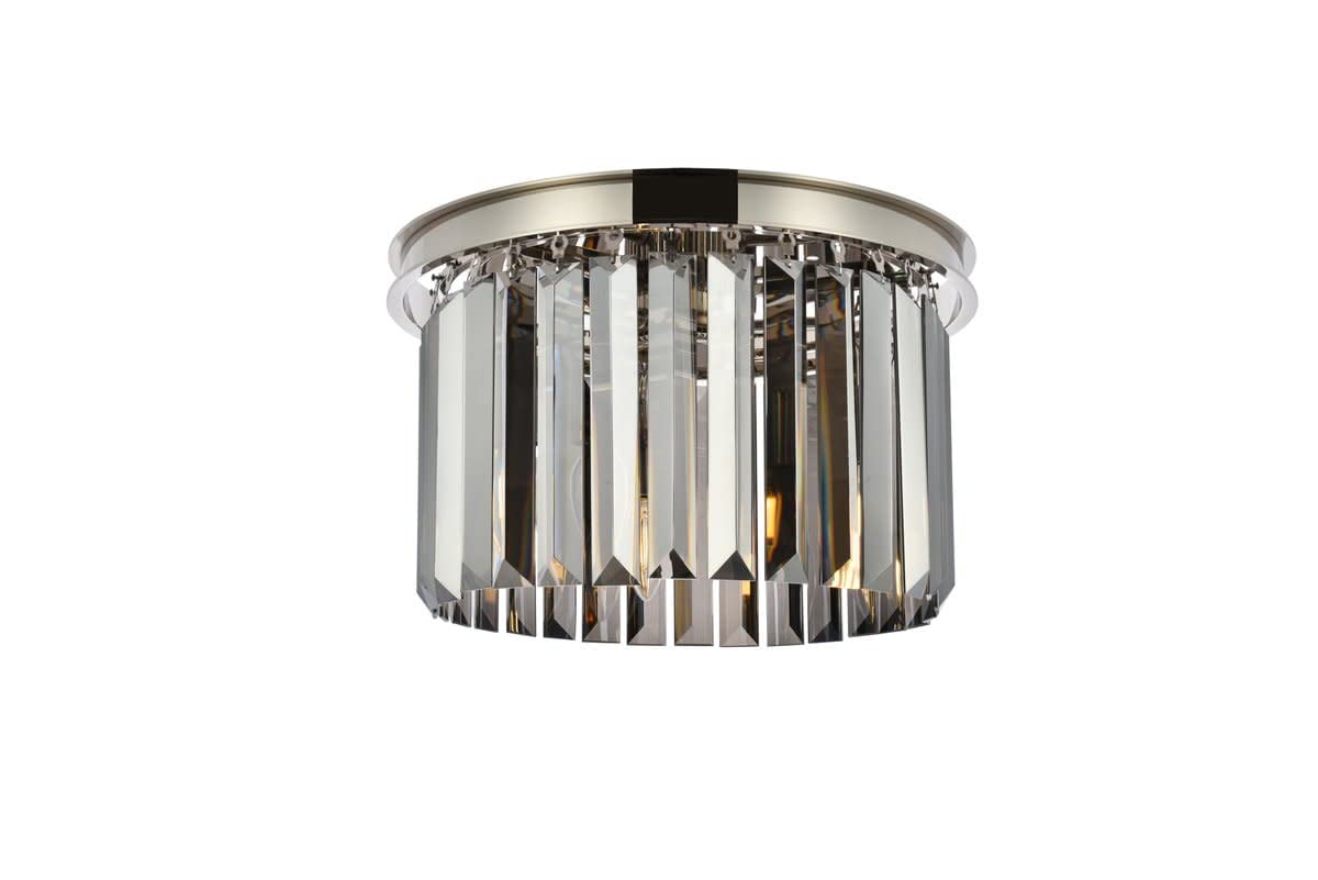 Elegant Lighting Urban Classic Sydney 3-Light Metal Royal Cut Flush Mount - Nickel