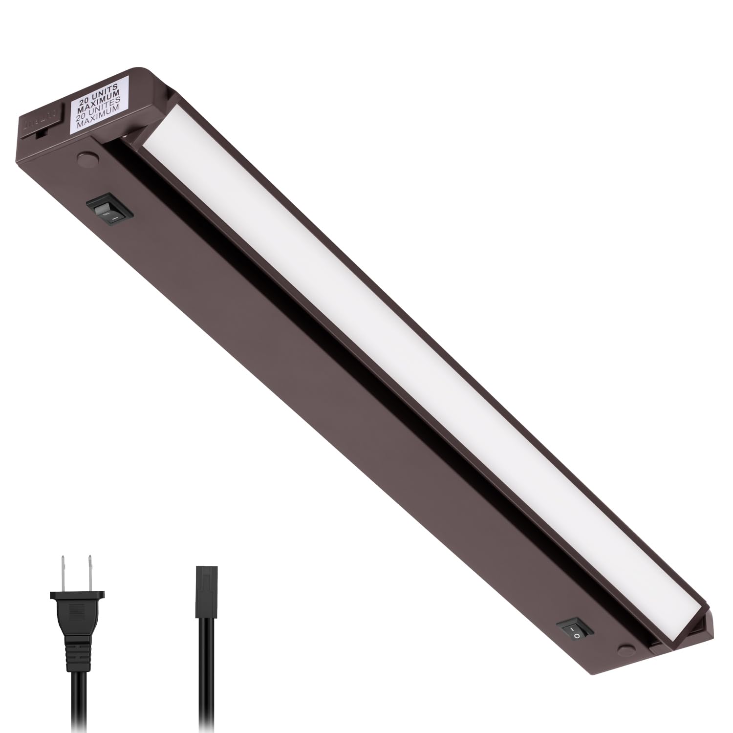 GETINLIGHT 16-inch LED Under Cabinet Lighting, Dimmable, 2700K/4000K, Bronze, Model IN-0109-4-BZ