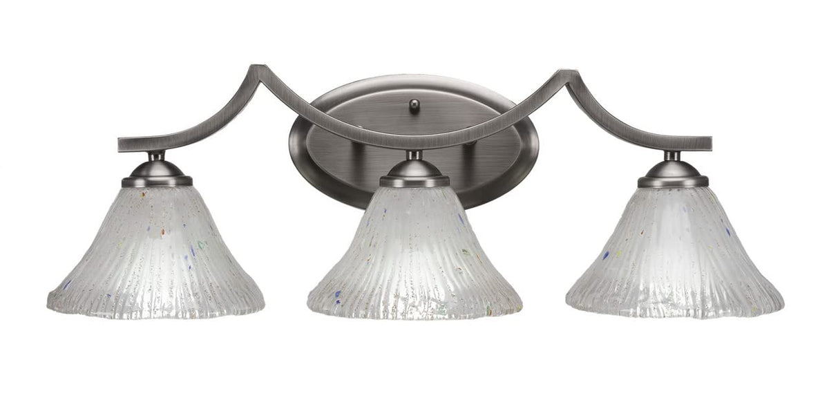 Toltec Lighting 553-Gp-751 Zilo 3 Light Bath Bar With 7&quot; Frosted Crystal Glass