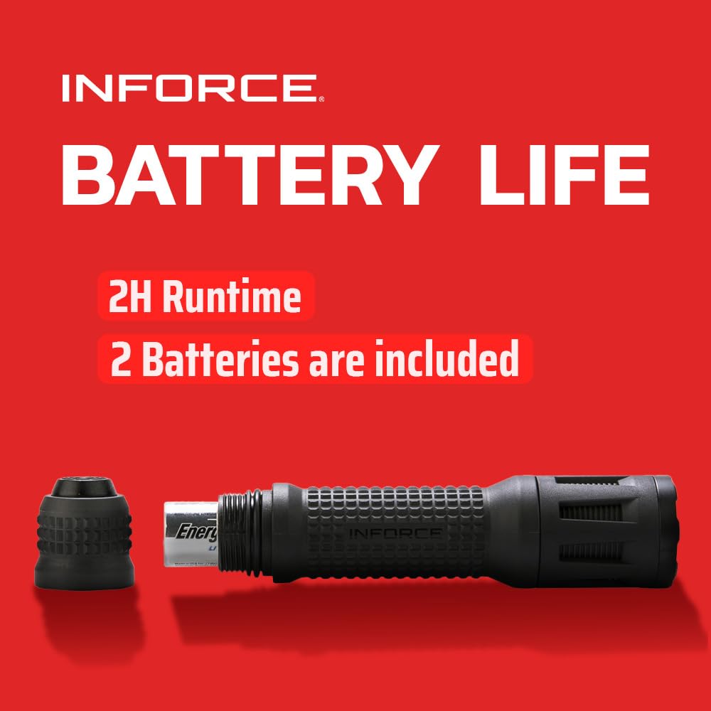Inforce TFX Handheld Flashlight 700 Lumens White Light, Black Body