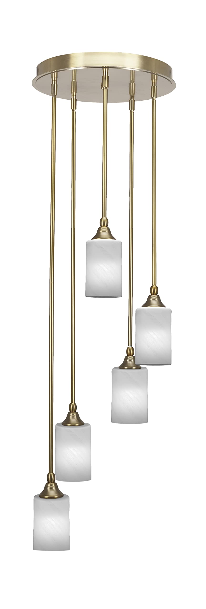 Empire 5 Light Cluster Pendalier in New Age Brass Finish (2145-NAB-3001)