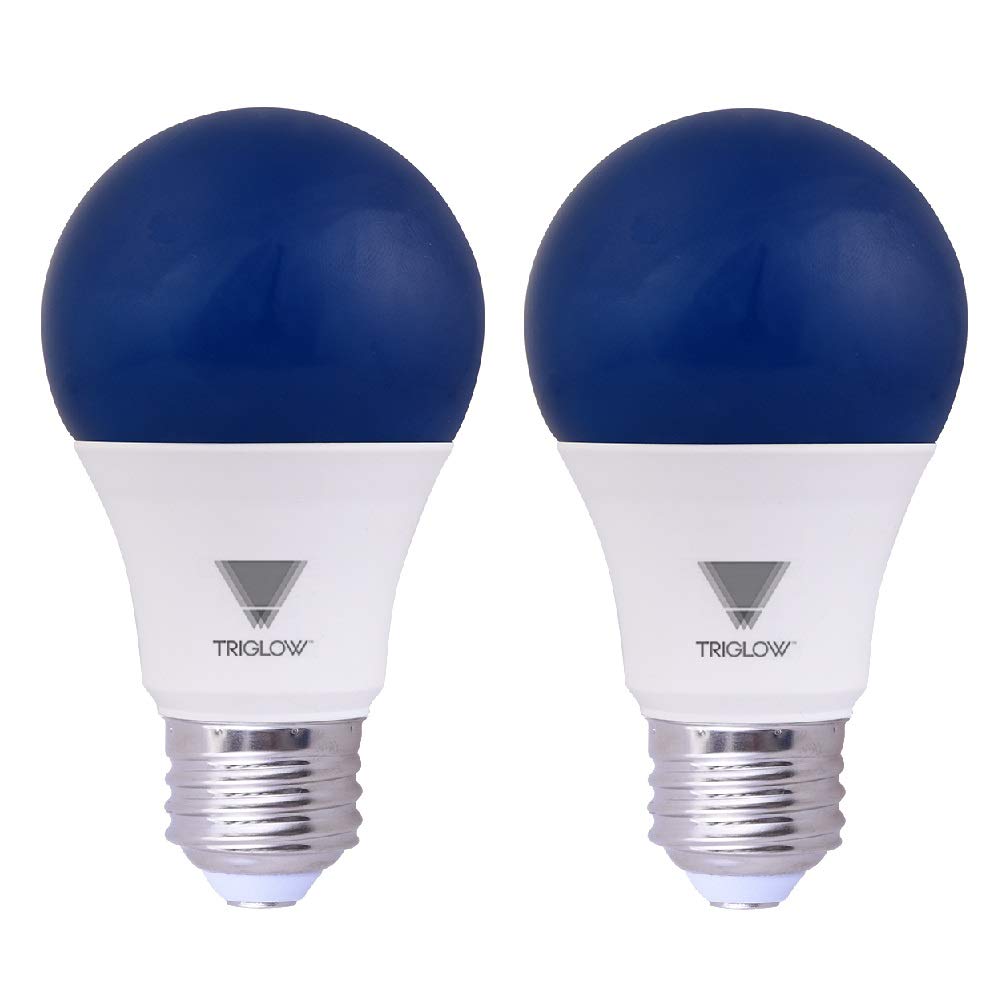 Triglow Blue Led A19 Light Bulb, 9 Watt (60 Watt Equivalent) Blue Light Bulbs 2-Pack