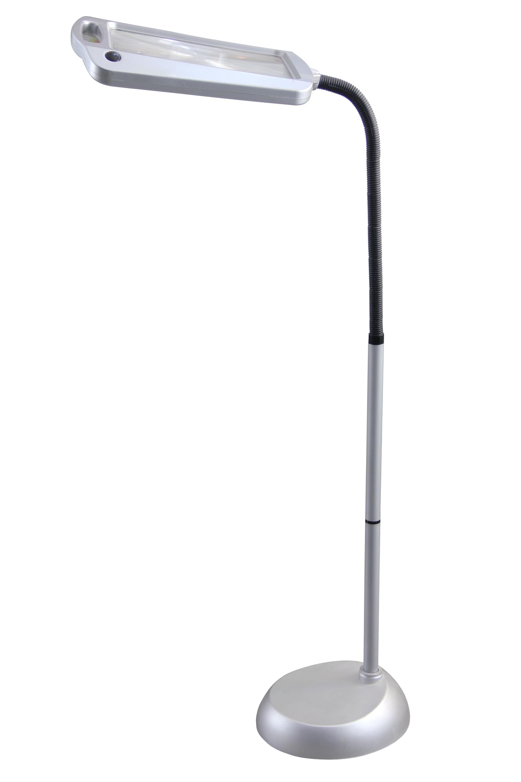 daylight24 Full Page Magnifier LED Floor Lamp 8 x 10 Inch Plastic Silver Model 402039-05