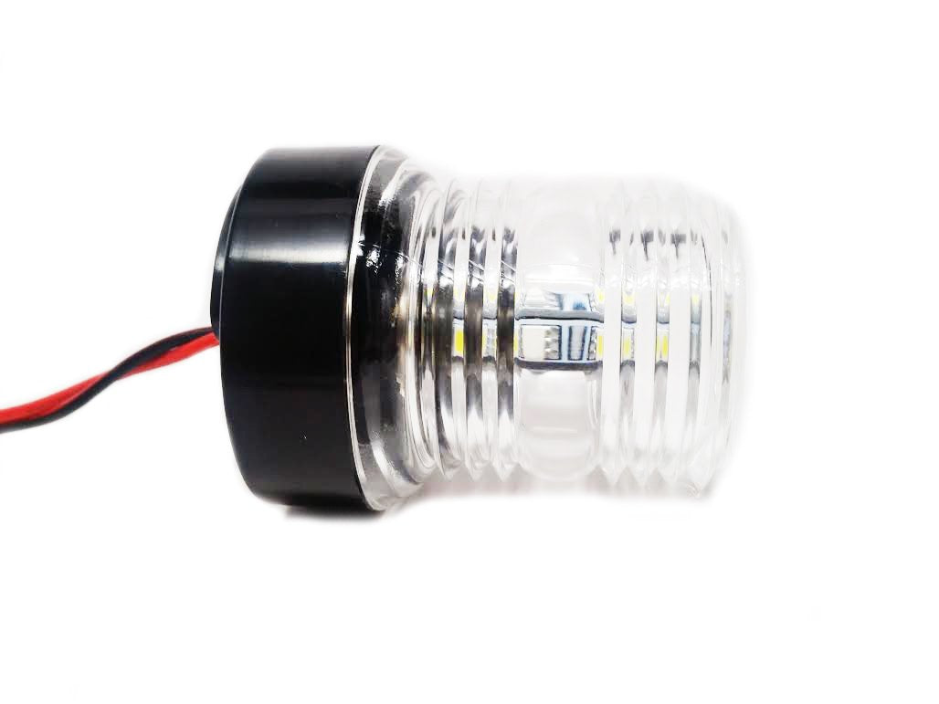 Pactrade Marine 12V Marine Boat Yacht Pontoon Navigation Anchor Light 360 Degrees All Around Nature White Led Splashproof Black Housing Uscg Certified Approved (Round Fixed Base (H=2.75&quot;))